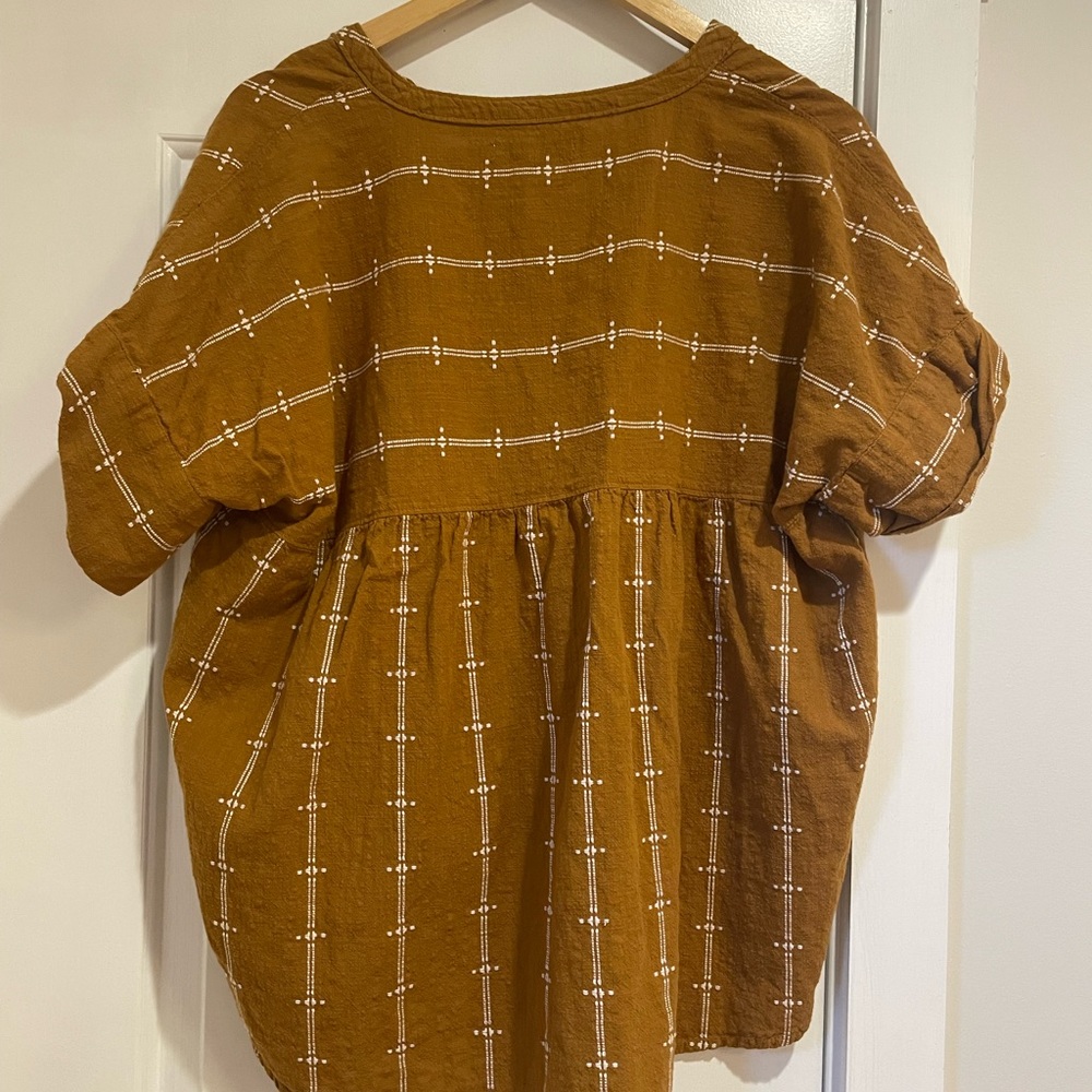 Madewell Brown Blouse with White Stripes - Picture 5 of 6